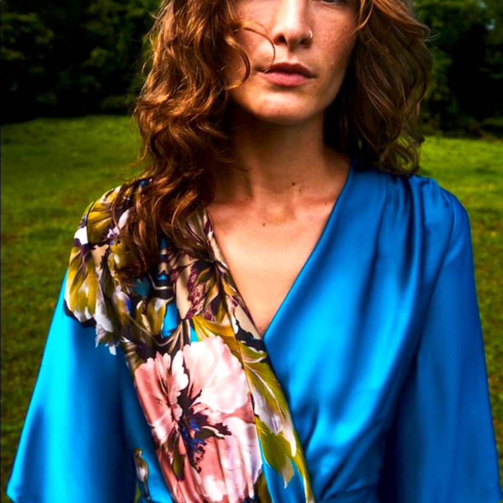 NWT Zara floral wrap dress